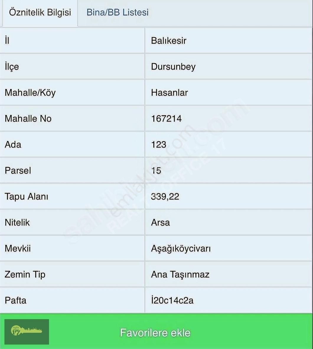 Dursunbey Hasanlar Satılık Konut İmarlı İmarlı Tek Tapu Arsa 270.000 Peşin 100.000 Sıfır Faizli