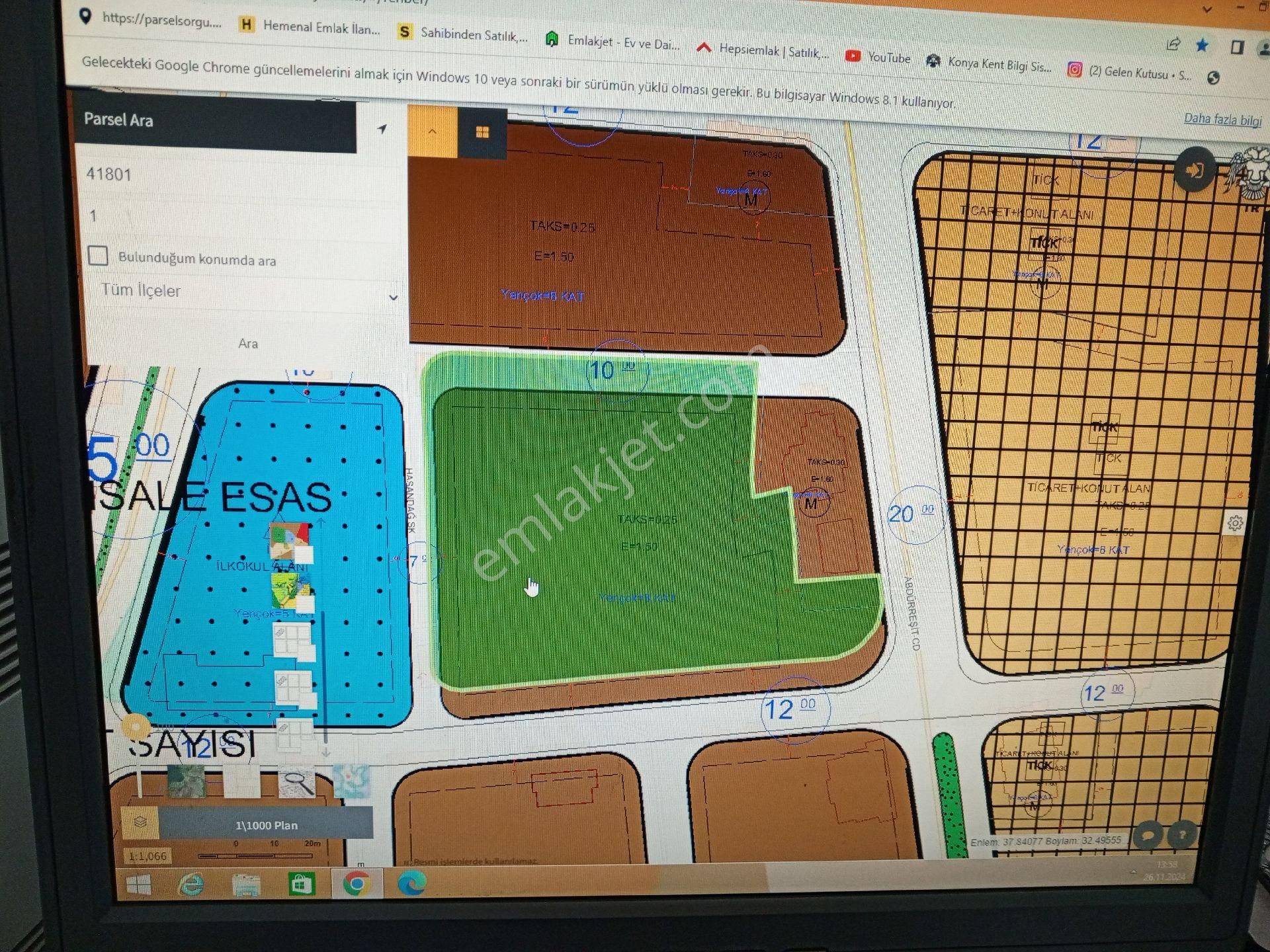 Meram Uzunharmanlar Satılık Konut İmarlı Meram Abdulresıt Cad. Cepelı 187 M2 8.kata, Imarlı Satılık Hısse