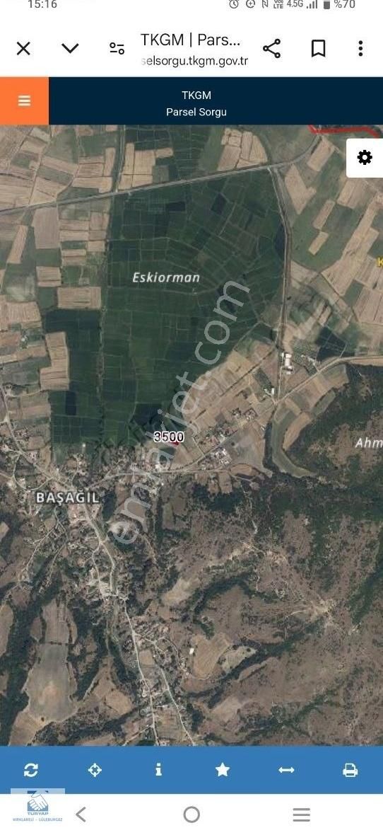 Uzunköprü Başağıl Köyü Satılık Konut İmarlı Turyap'tan Edirne Uzunköprü Başagıl Köyün De 1.585.66m2 Arsa