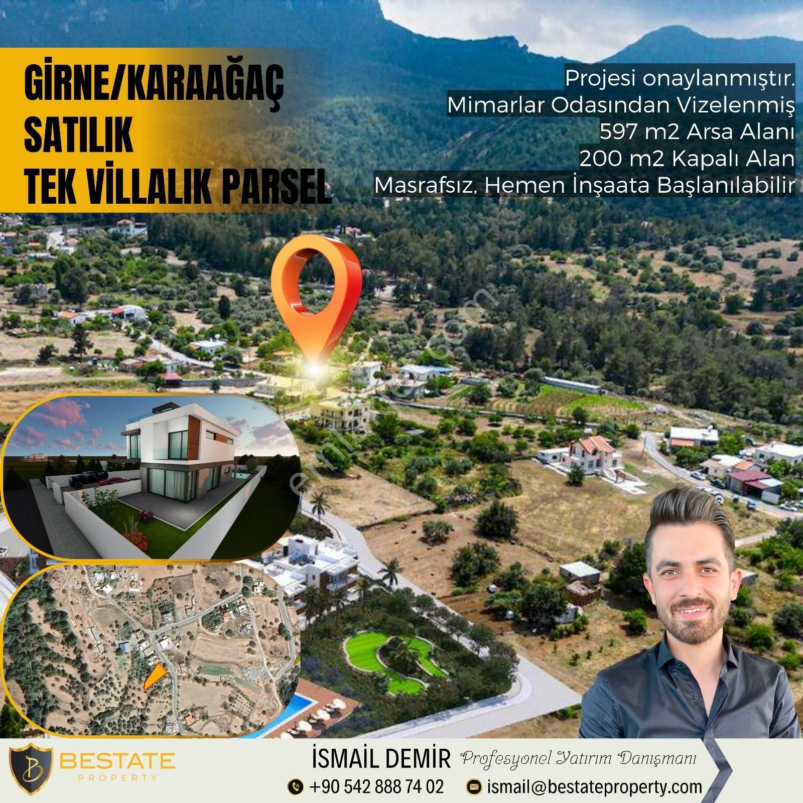 Girne Karaağaç Köyü Satılık Arazi Girne/karaağaç'ta Projesi Vizelenmiş Dağ Ve Deniz Manzaralı Satılık Parsel !!!