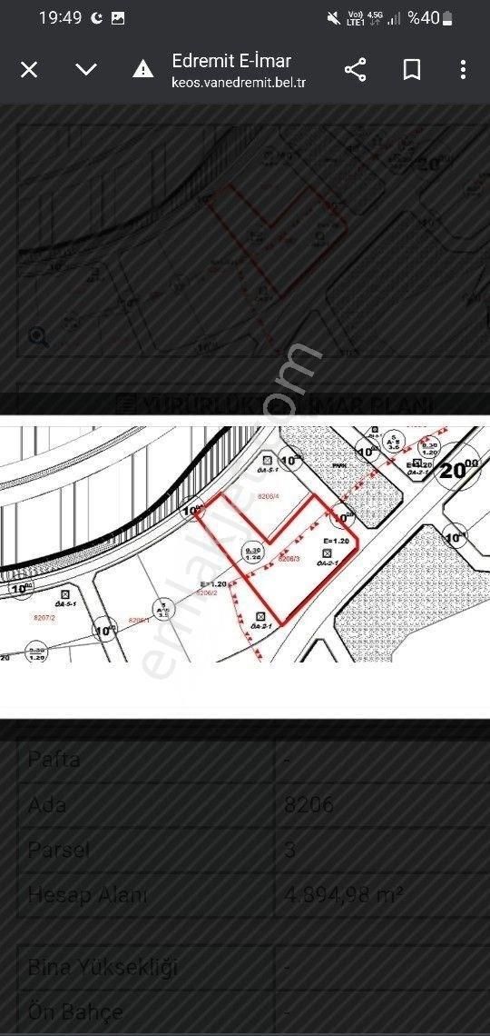 Edremit Kurubaş Satılık Konut İmarlı 🔥acil Satılık 5 Dönüm İmarlı Müstakil Arsa Van'ın Gelişmekte Olan Harika Konumda Kurubaş/edremit🔥