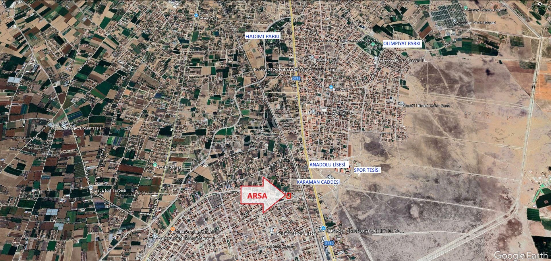 Karaman Caddesi Yakını Villa_dublex Ev Sitesi Yapmaya Elverişli Arsa - Görsel 2