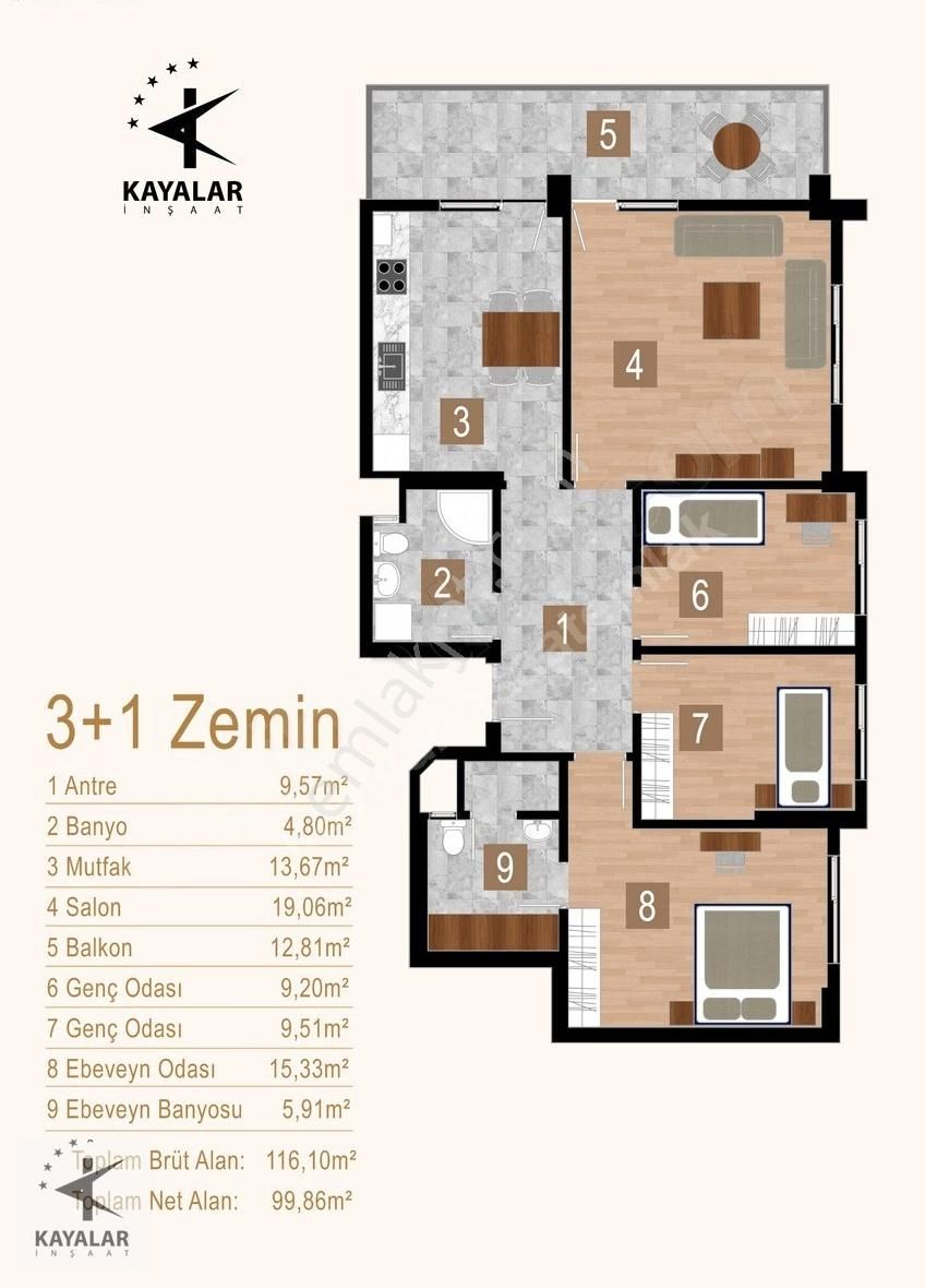 Yalova Merkez Kadıköy Bld. (Merkez) Satılık Daire %60 Peşin Geri Kalan Vade Farksız 12 Ay Taksit İmkanı İle