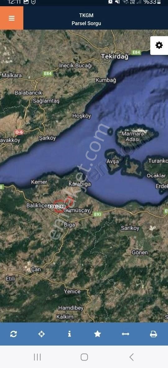 Biga Yeniçiftlik Köyü (Ece) Satılık Tarla Çanakkale Biga Yatırımlık Fırsat Tarla