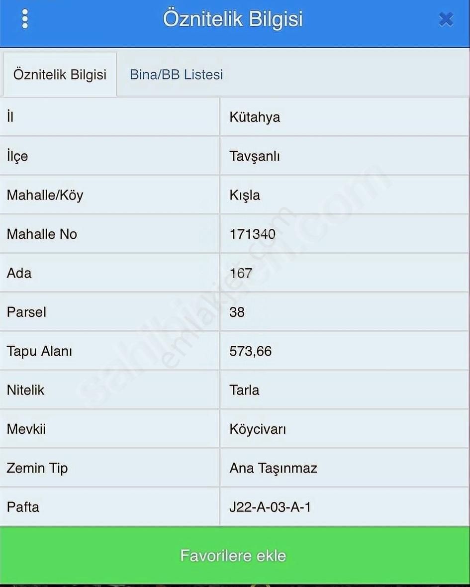 Tavşanlı Kışlademirli Köyü Satılık Tarla Köy Yerleşim Alanının Yanında Yatırımlık Fırsat