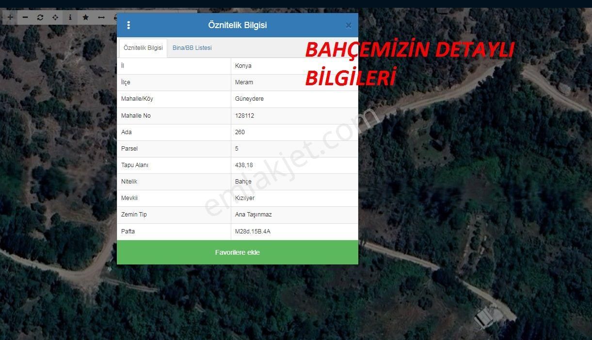 Meram Botsa Satılık Bağ & Bahçe Güneydere Botsada Müstakil Tapu 438 Metre Bahçemiz Satılıktır