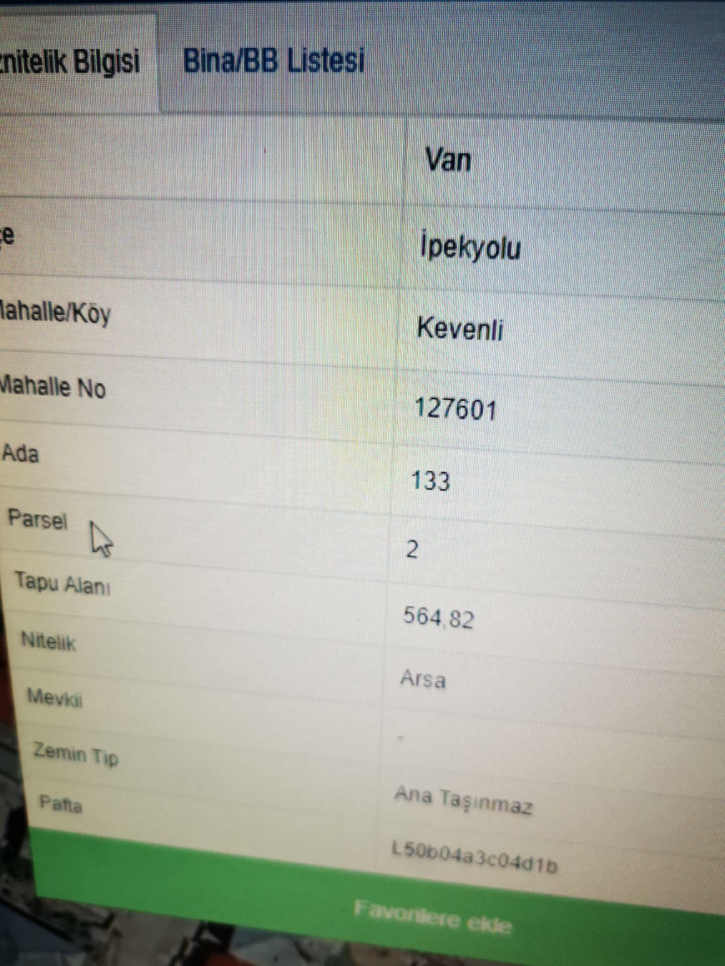 İpekyolu Kevenli Satılık Tarla Kevenli Mah Acill Satılık 2 Katlı Müstakil Ev Ve 564 M2 Arsası