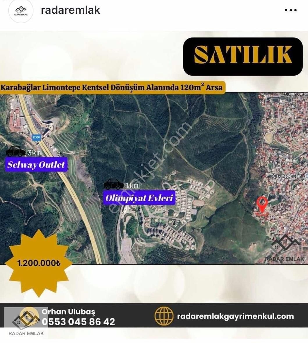 Karabağlar Ali Fuat Erden Satılık Konut İmarlı Limontepe Kentsel Dönüşüm Alanında 120 M2 İmarlı Arsa