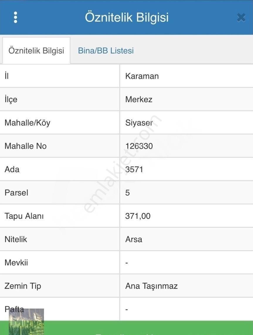 Karaman Merkez Siyahser Satılık Konut İmarlı Mrm Emlaktan Siyaser Mahallesinde 371m2 Fırsat Arsa