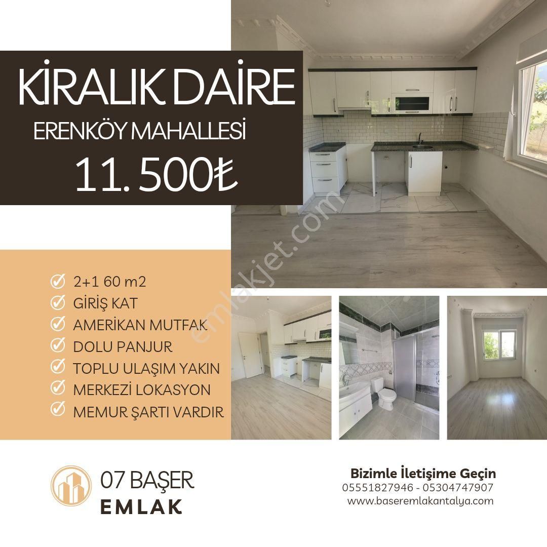 Kepez Erenköy Kiralık Daire Erenköy'de Kiralık Caddeye Yakın 2+1 Amerikan Mutfak Giriş Kat Daire