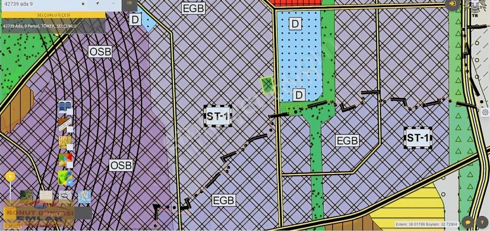 Selçuklu Tömek Satılık Tarla Tömek 6.organize Sanayi Alanı'nda Zazadın Han Yanı 754 M2 Hisse