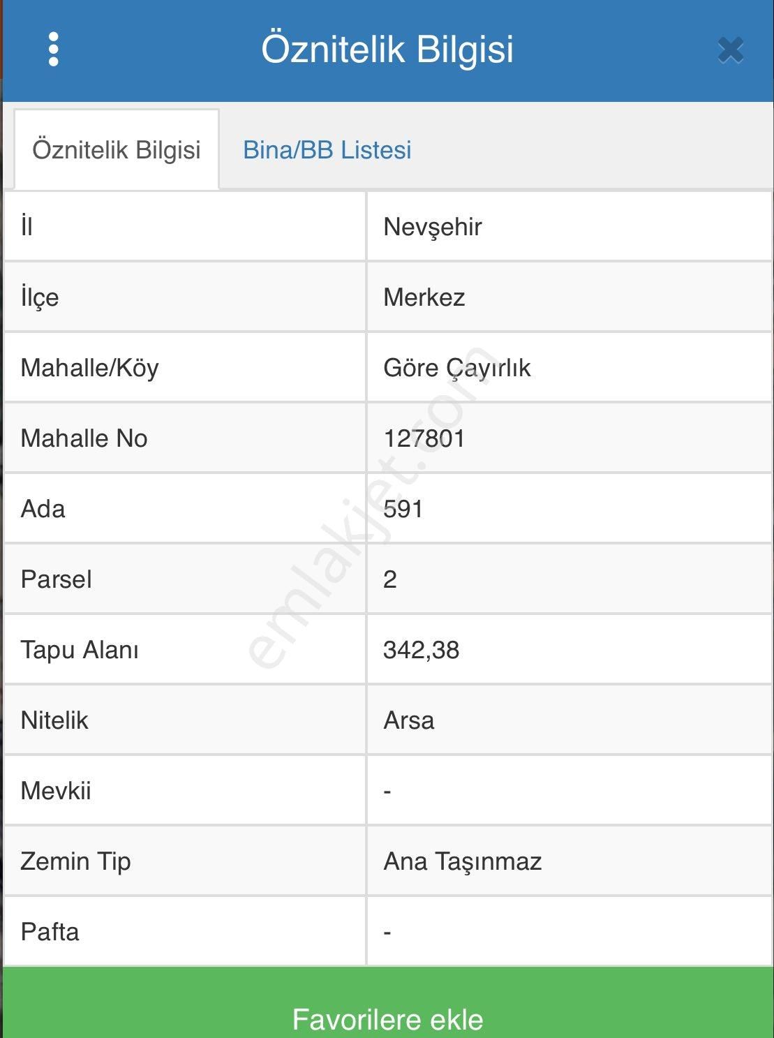 Nevşehir Merkez Göre Bld. (Afetevleri) Satılık Konut İmarlı Göre Kasabasında Satılık Arsa