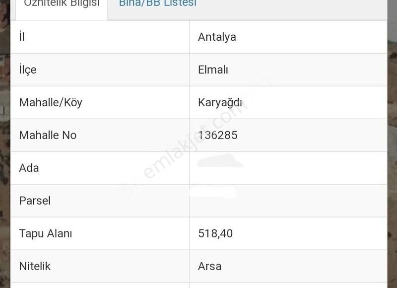 Elmalı Karyağdı Satılık Konut İmarlı Elmalı Karyağdı'da İmarlı Villa Arsası Fırsat Fiyatla