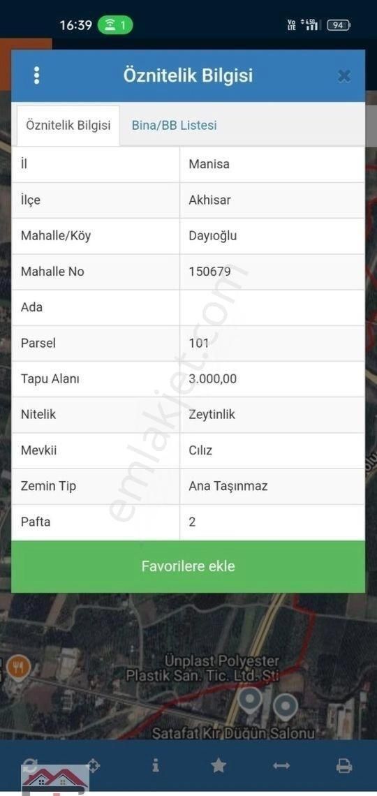 Akhisar Dayıoğlu Satılık Zeytinlik Akhisar Dayıoğlunda Fahri Sertel Emlaktan Satılık Zeytinlik