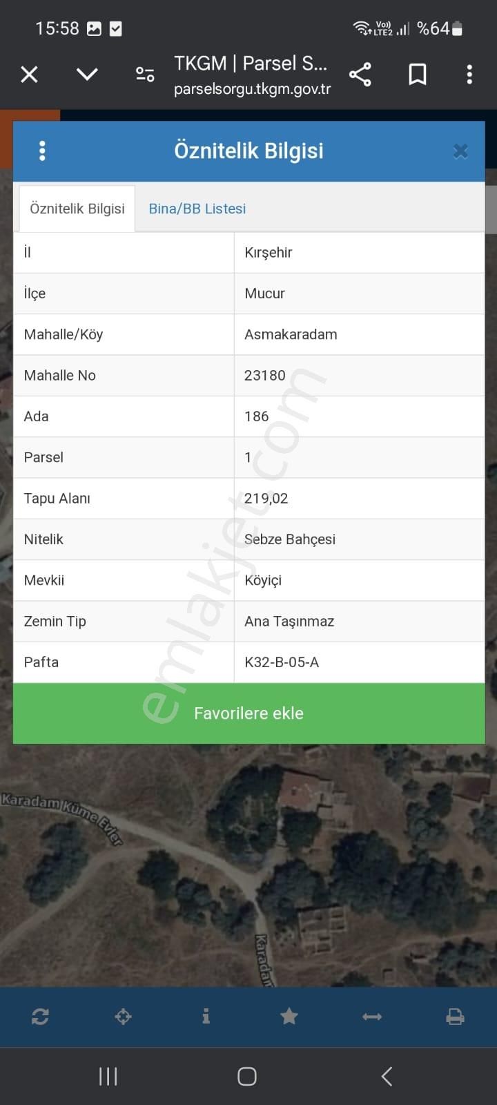 Mucur Asmakaradam Köyü Satılık Bağ & Bahçe Kırşehir Mucur'da Satılık Parsel