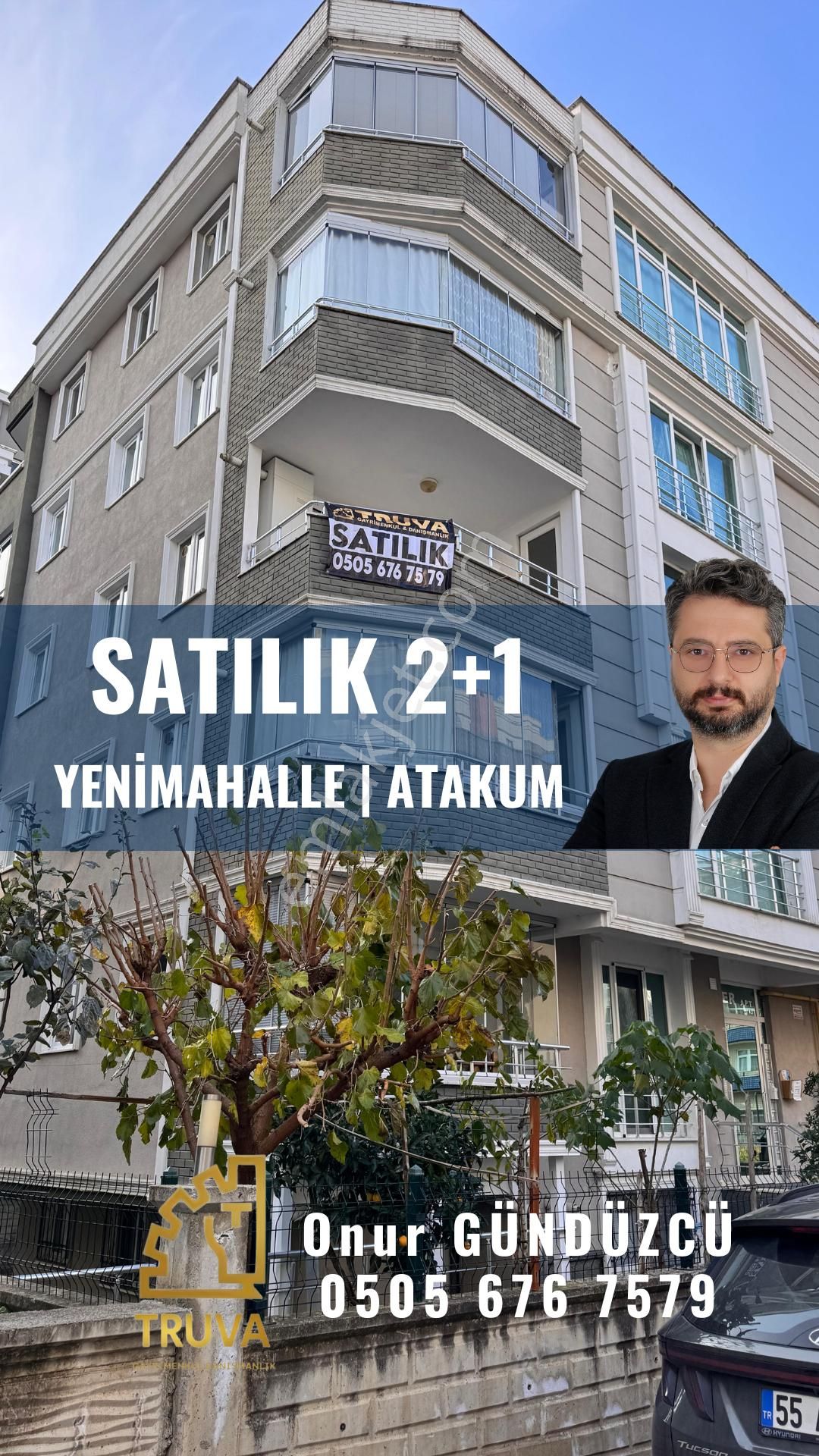 Atakum Yenimahalle Satılık Daire Truva'dan Tamamına Kredili,salon Mutfak Ayrı ,çift Balkonlu 2+1