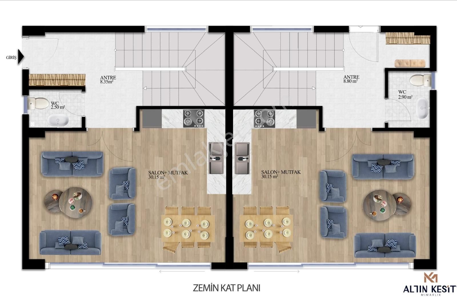 Çelik Yapım 4+1 160m2 +bağımsız Bahçe 120m2