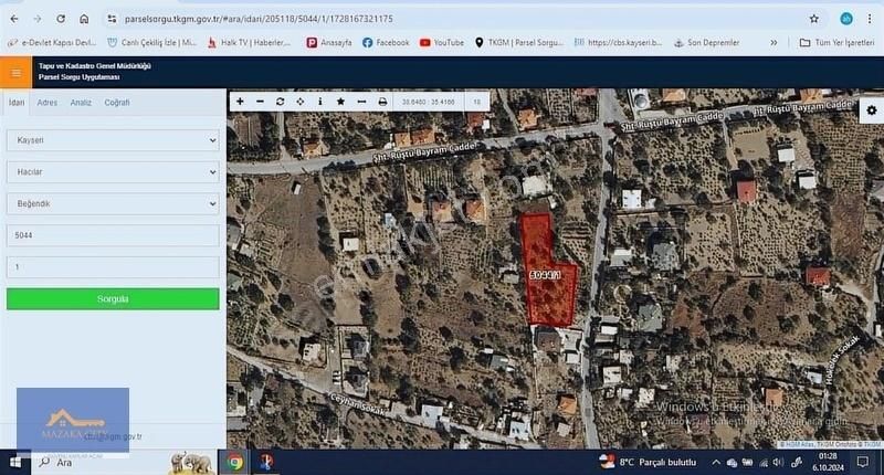 Hacılar Beğendik Satılık Villa İmarlı Mazaka Cıty'den Hacılar Beğendik Satılık 2055 M2 Villa Parseli