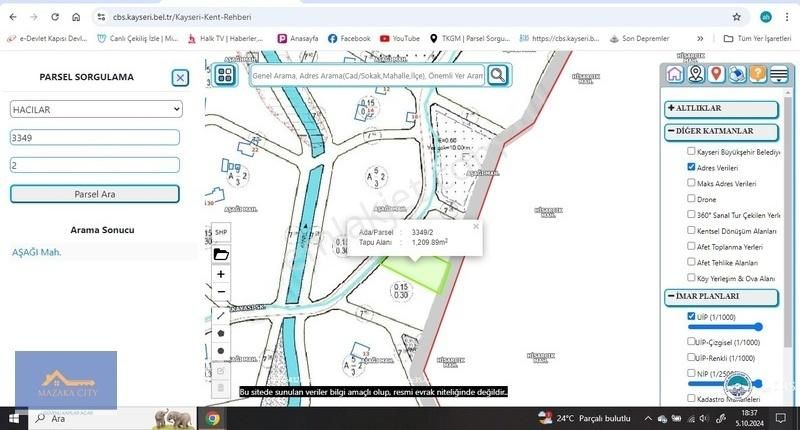 Mazaka City'den Hacılar Aşağı Mah Satılık 1209 M2 Villa Parseli - Görsel 3