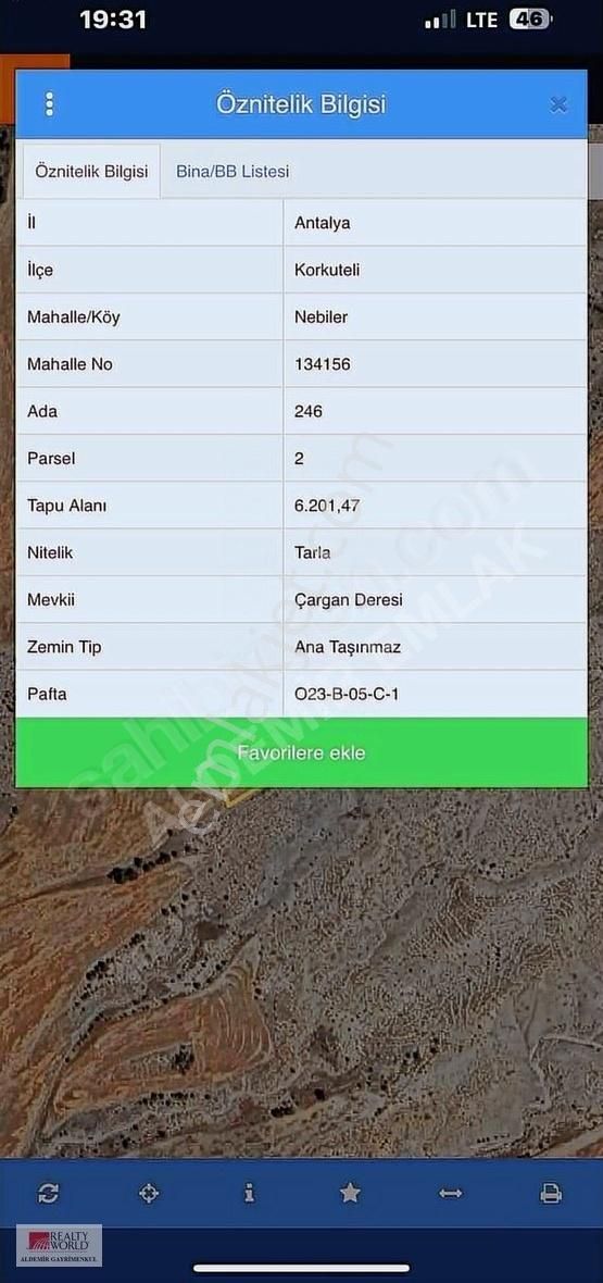 Antalya Korkuteli Nebiler Mah De Baraş.a 244 M2 6201 Arsa - Görsel 2