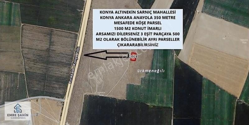 Altınekin Sarnıç Satılık Konut İmarlı Altınekin Sarnıç Anayola 350 Mt Köşe Parsel Arsa