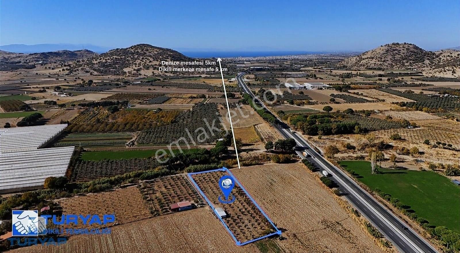 Dikili İsmetpaşa Satılık Tarla Turyap'tan Dikili Merkezine Yakın 5 Bin M2 Tarla Ve Ev Satılık