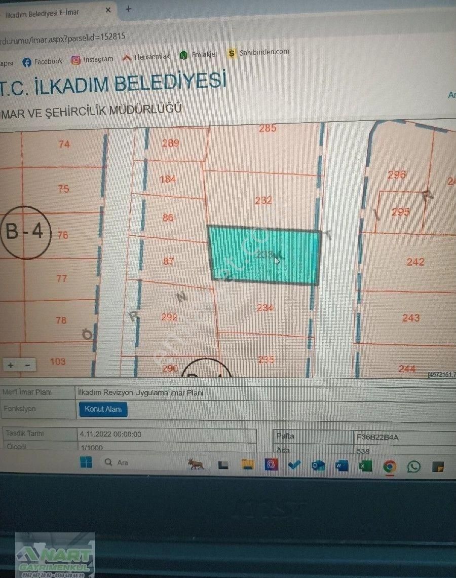 İlkadım Rasathane Satılık Konut İmarlı Acil Satılıktır