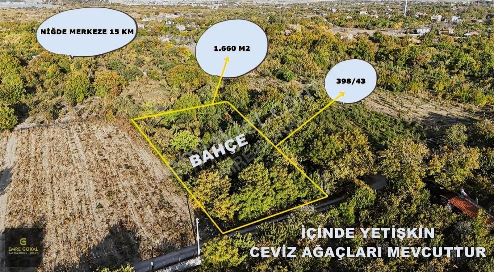 Bor Bahçeli Bld. (Şeker) Satılık Bağ & Bahçe E.gökal Bor Bahçeli/şeker 1660 M2 Satılık Bahçe !!!!