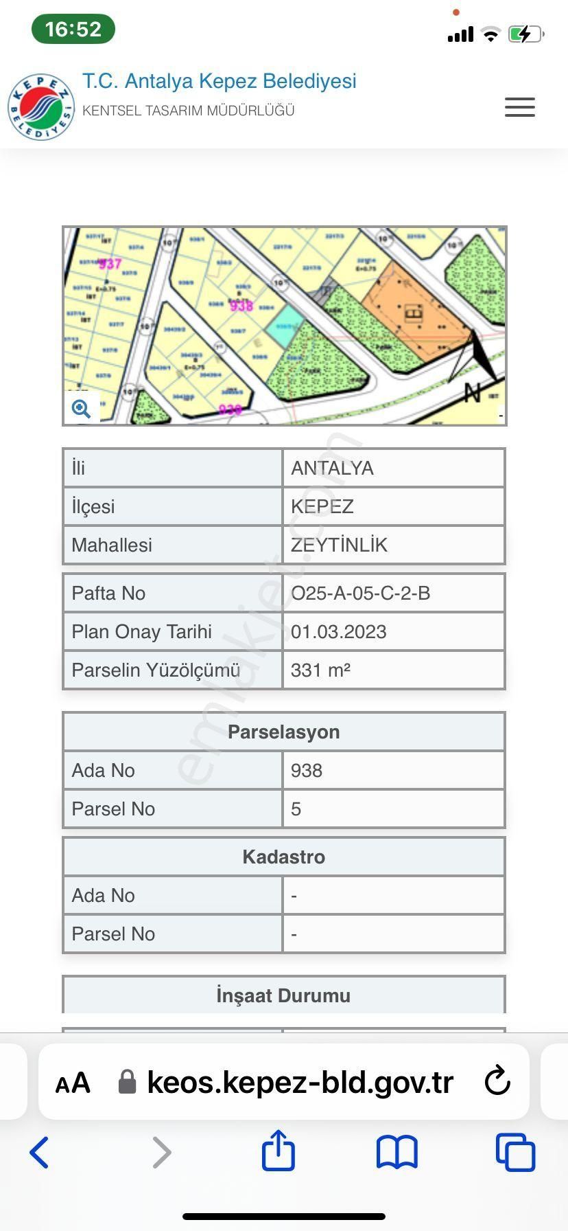 Kepez Zeytinlik Satılık Konut İmarlı Antalya Kepez Zeytinlik Mahallesinde Satılık İmarlı 331m2 Arsa 5 Kat Bina İzni Var Daire Takası+öde