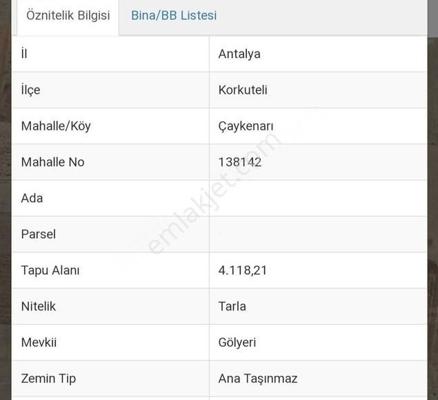 Korkuteli Çaykenarı Satılık Tarla Korkuteli Çaykenarında Satılık Tarla