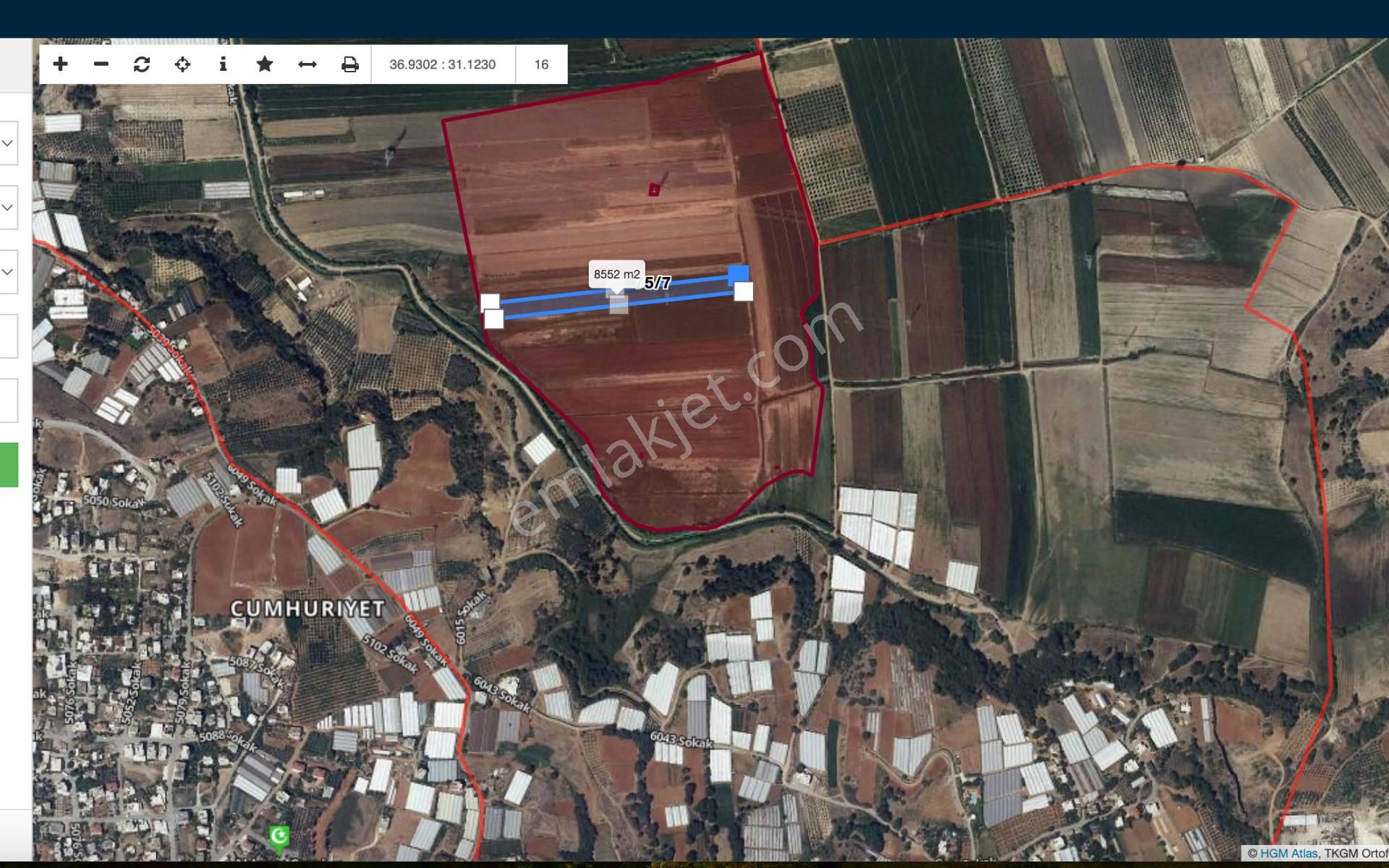 Serik Belpınar Satılık Tarla Fırsat İmara Sınır Bölgede 8.558 M2 Hisseli Yatırımlık Tarla