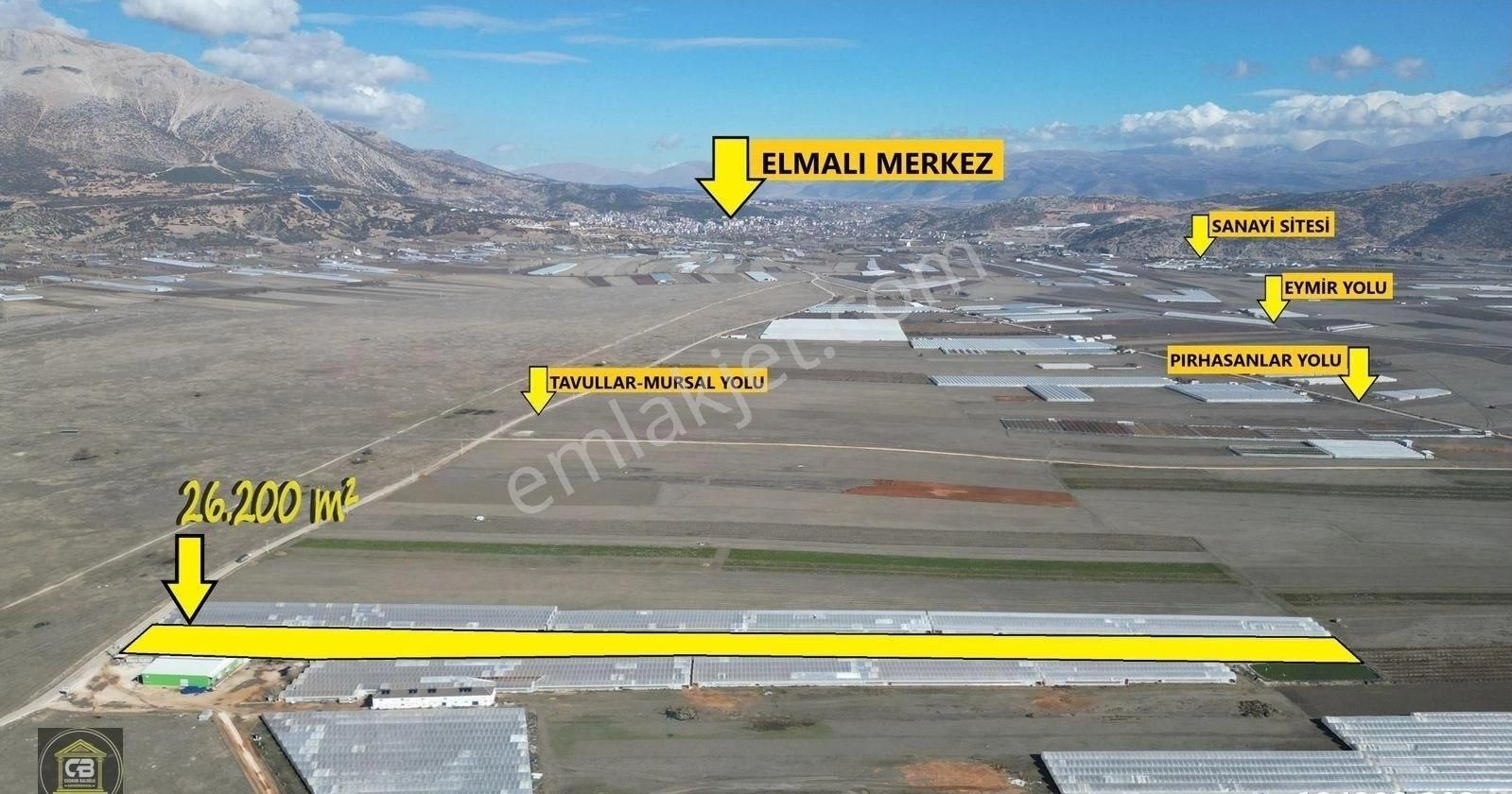 Elmalı Eymir Satılık Tarla Elmalı Eymir Mah.sera Ve Her Türlü Tarıma Uygun Asfalta Sıfır 26.200 M² Tarla Satılıktır