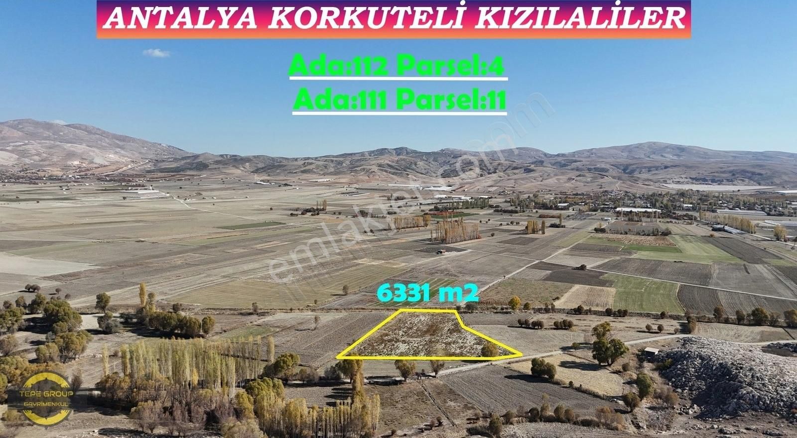 Korkuteli Kızılaliler Satılık Tarla Antalya Korkuteli Kızılalilerde 6331 M2 Yatırımlık Satılık Tarla