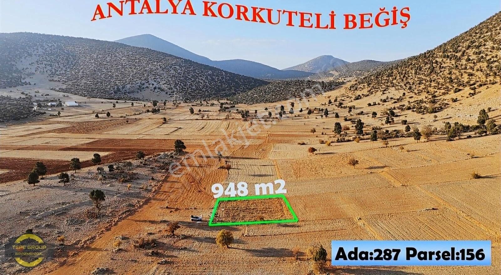 Korkuteli Yazır Satılık Tarla Antalya Korkuteli Beğişte 948 M2 Etrafı Telle Çevrili Tarla