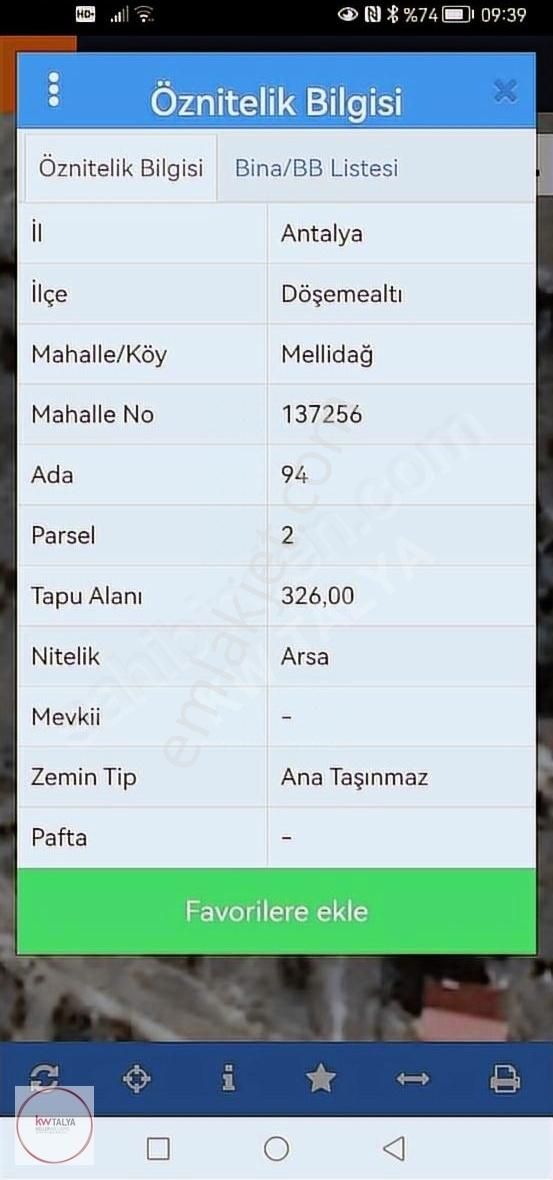 Döşemealtı Dağbeli Satılık Konut İmarlı Ana Yola 180 Metre Mesafede İmarlı Arsa