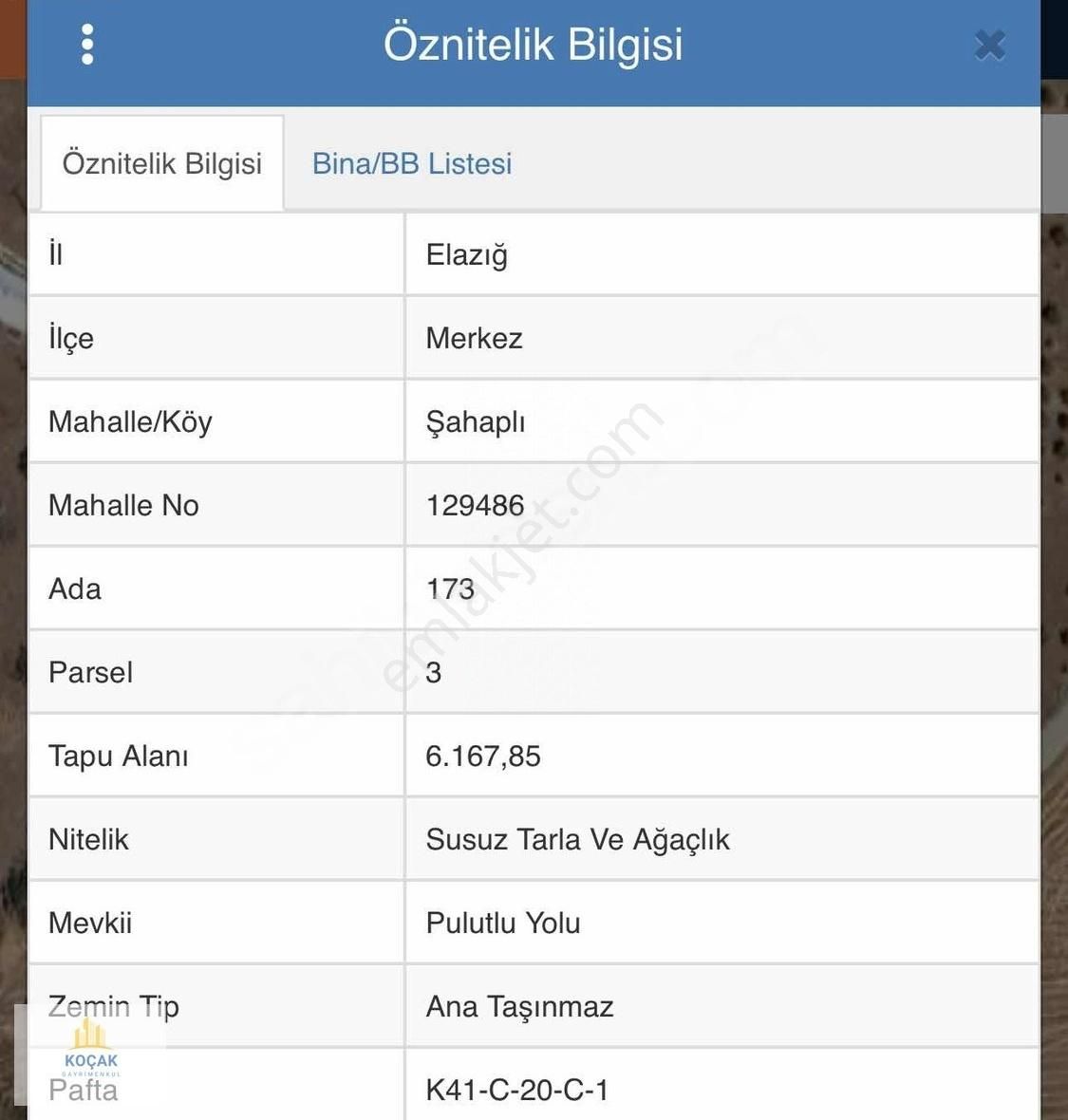 Elazığ Merkez Şahaplı Köyü Satılık Bağ & Bahçe Koçak'tan Hankendi / Şahaplı Köyünde Yatırımlık Tarla