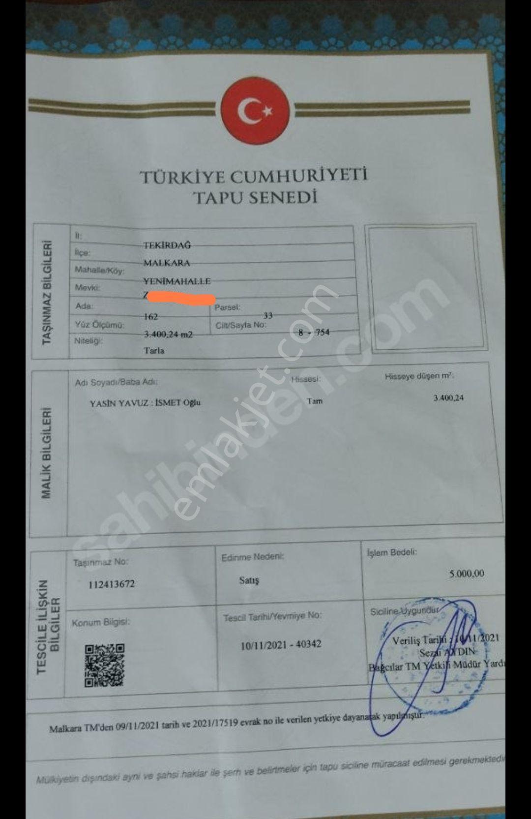 Malkara'nın En Uygun Yeri 3400 M2tek Tapu - Görsel 2