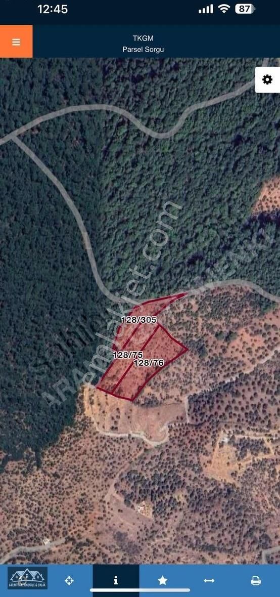 Torbalı Dağkızılca Satılık Tarla Garanti'den Dağkızılcada 4330 M2 Resmi 5 Hisseli Tapulu Zeytinl