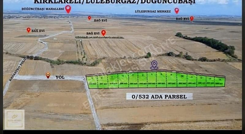 Lüleburgaz Düğüncübaşı Köyü Satılık Tarla Elite Homes'tan Lüleburgaz'da Yatırım Fırsatı Arsa