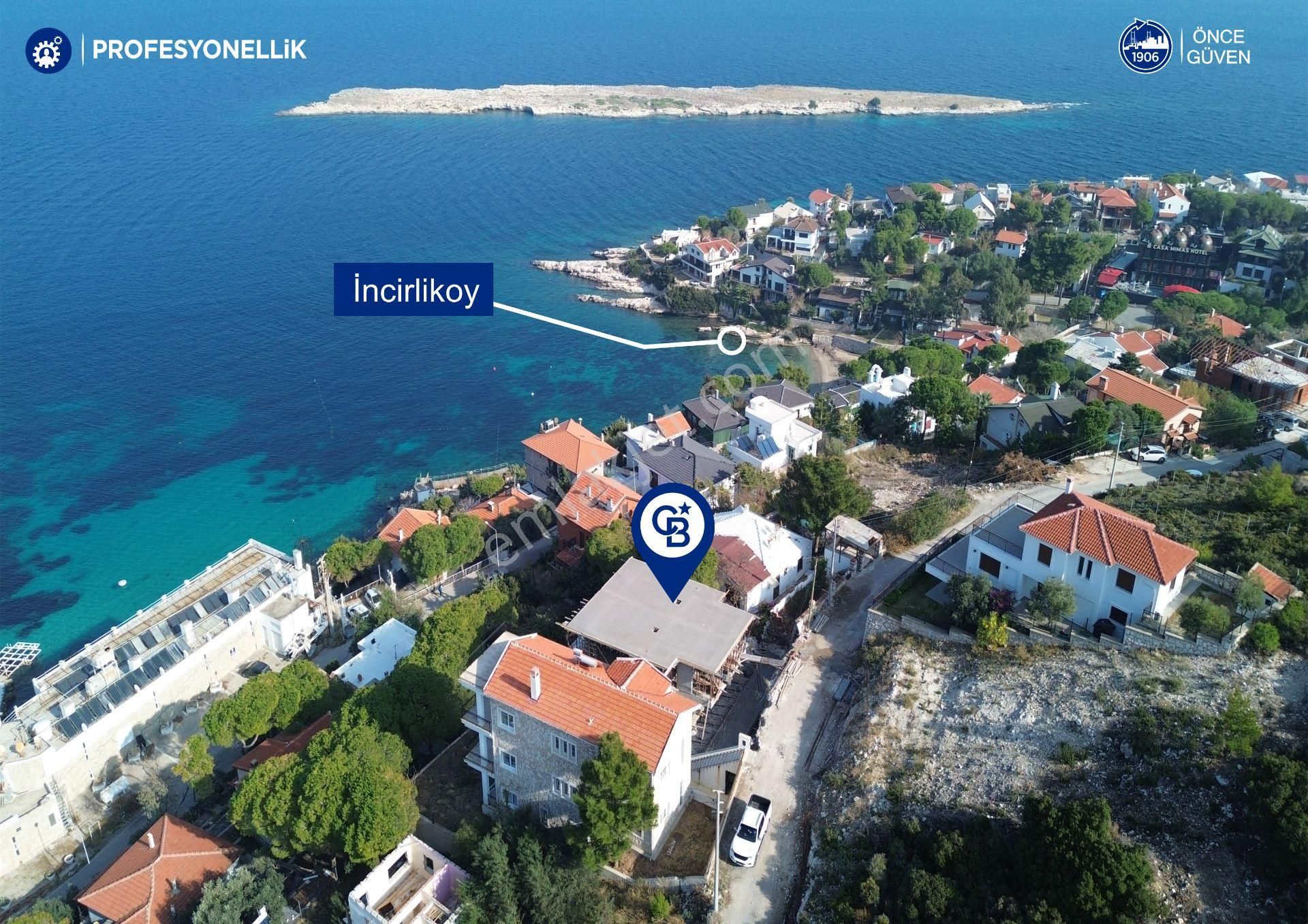 Karaburun İskele Satılık Villa Karaburun İncirlikoy'da 4+1 Deniz Manzaralı Villa