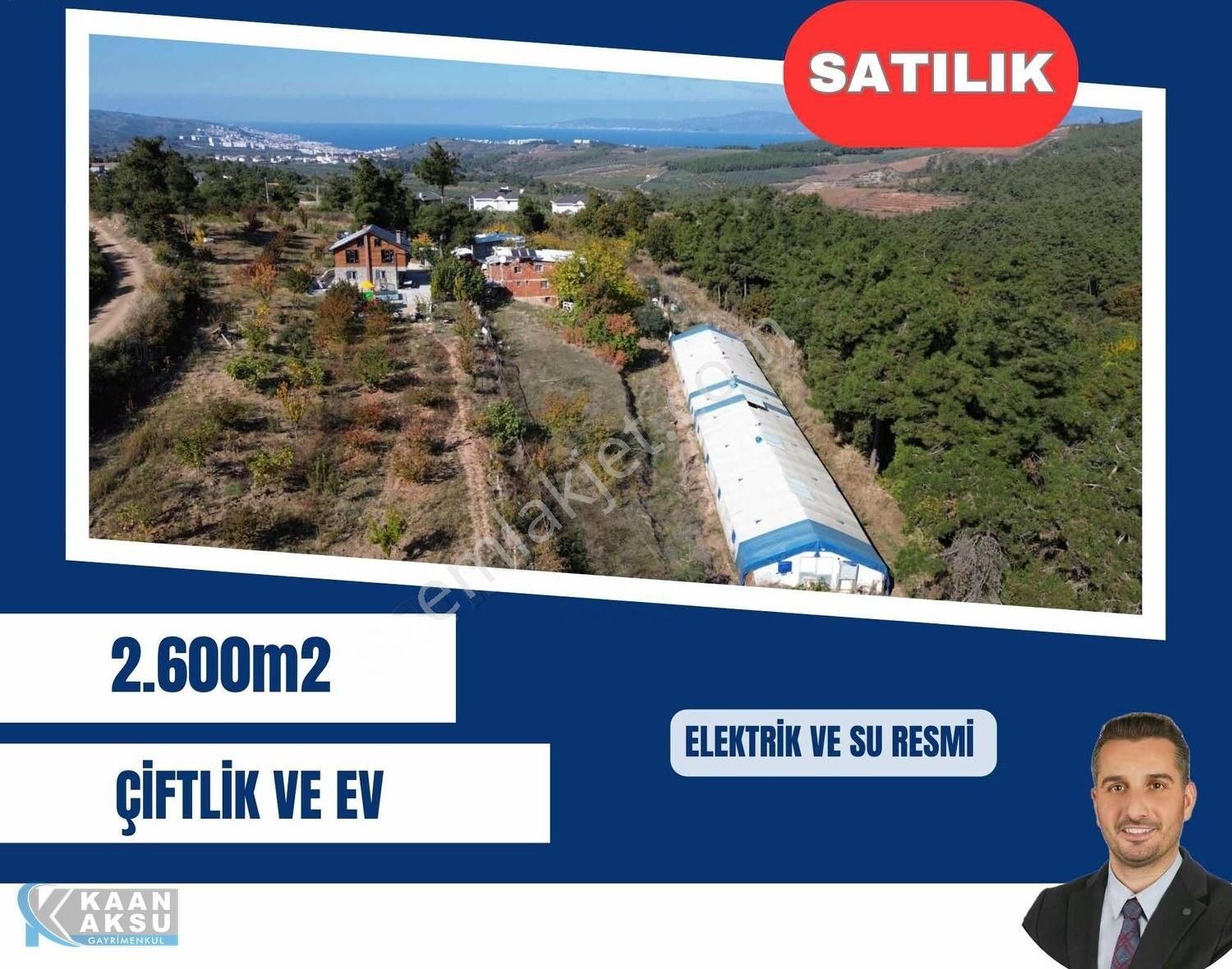 Mudanya Göynüklü Satılık Tarla Göynüklü'de 2.600m2 İçerisinde Çiftlik Ve Ev Mevcut 12.250.000tl