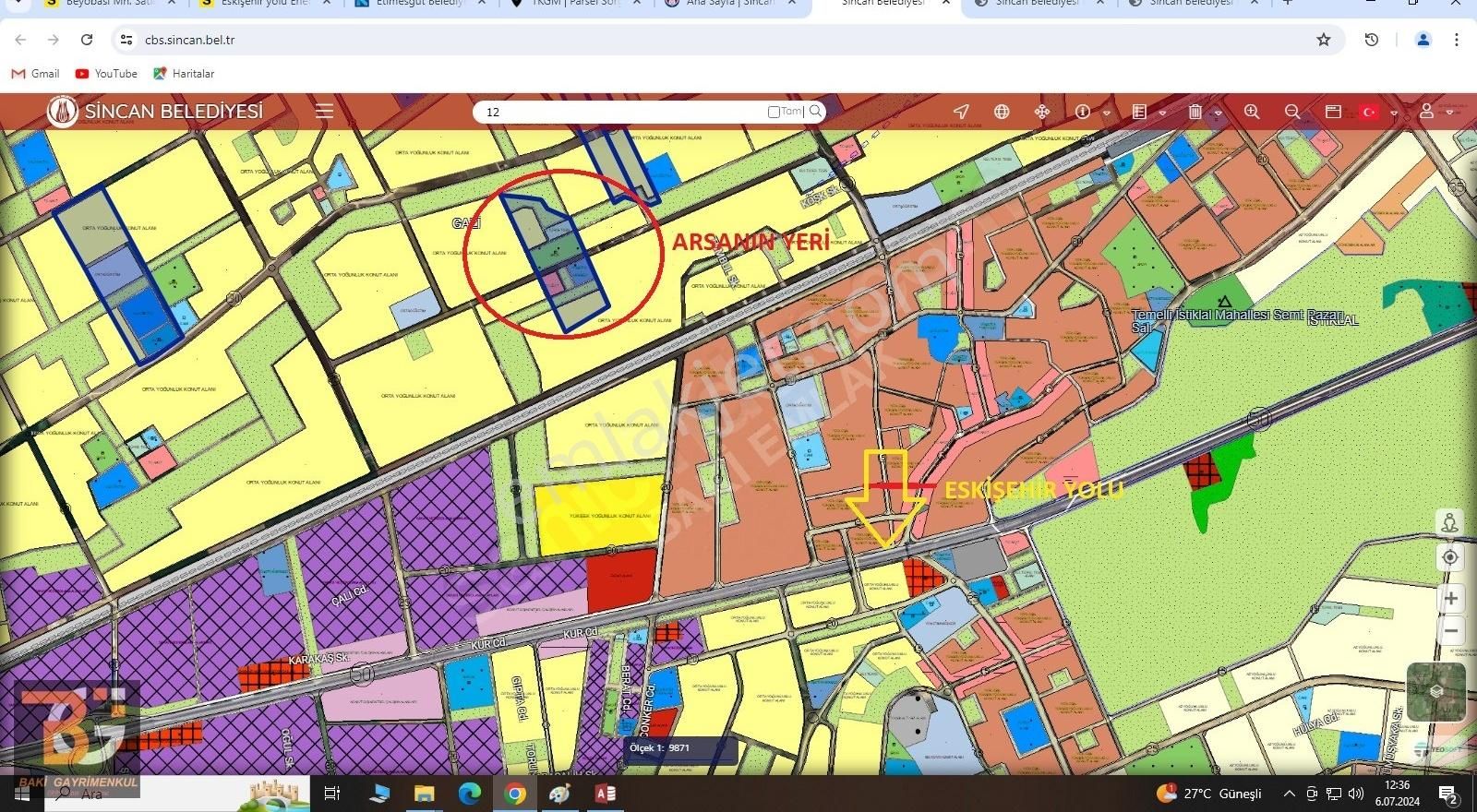 Sincan Gazi Satılık Konut İmarlı Temelli Gazi De 1/5000 İmar Planı İçerisinde Kupon Yerde Hisse