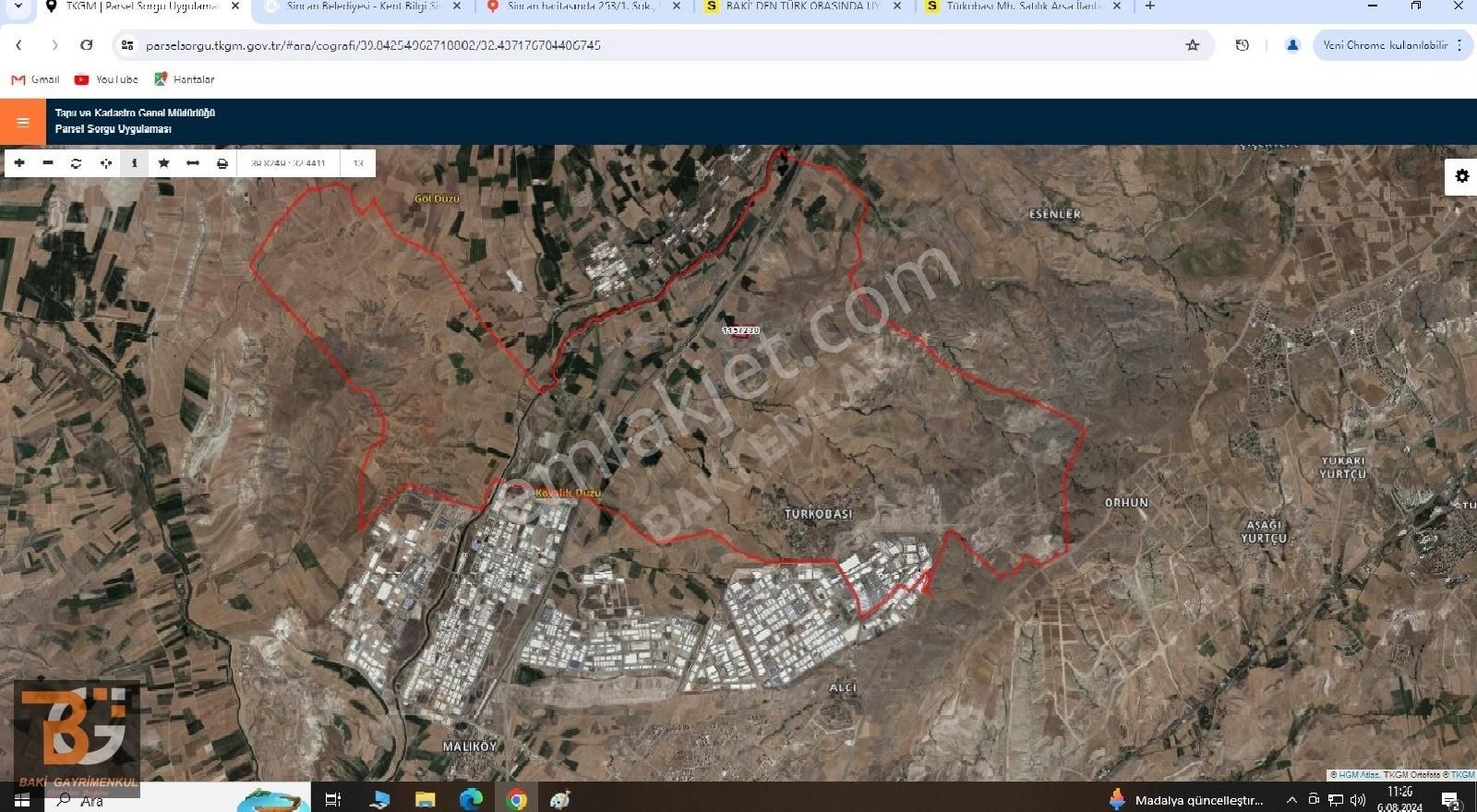 Sincan Türkobası Satılık Tarla Türkobasın Da Uygun Fiyatlı Yatırımlık 3.900 M2 Bulvara 400 Metr