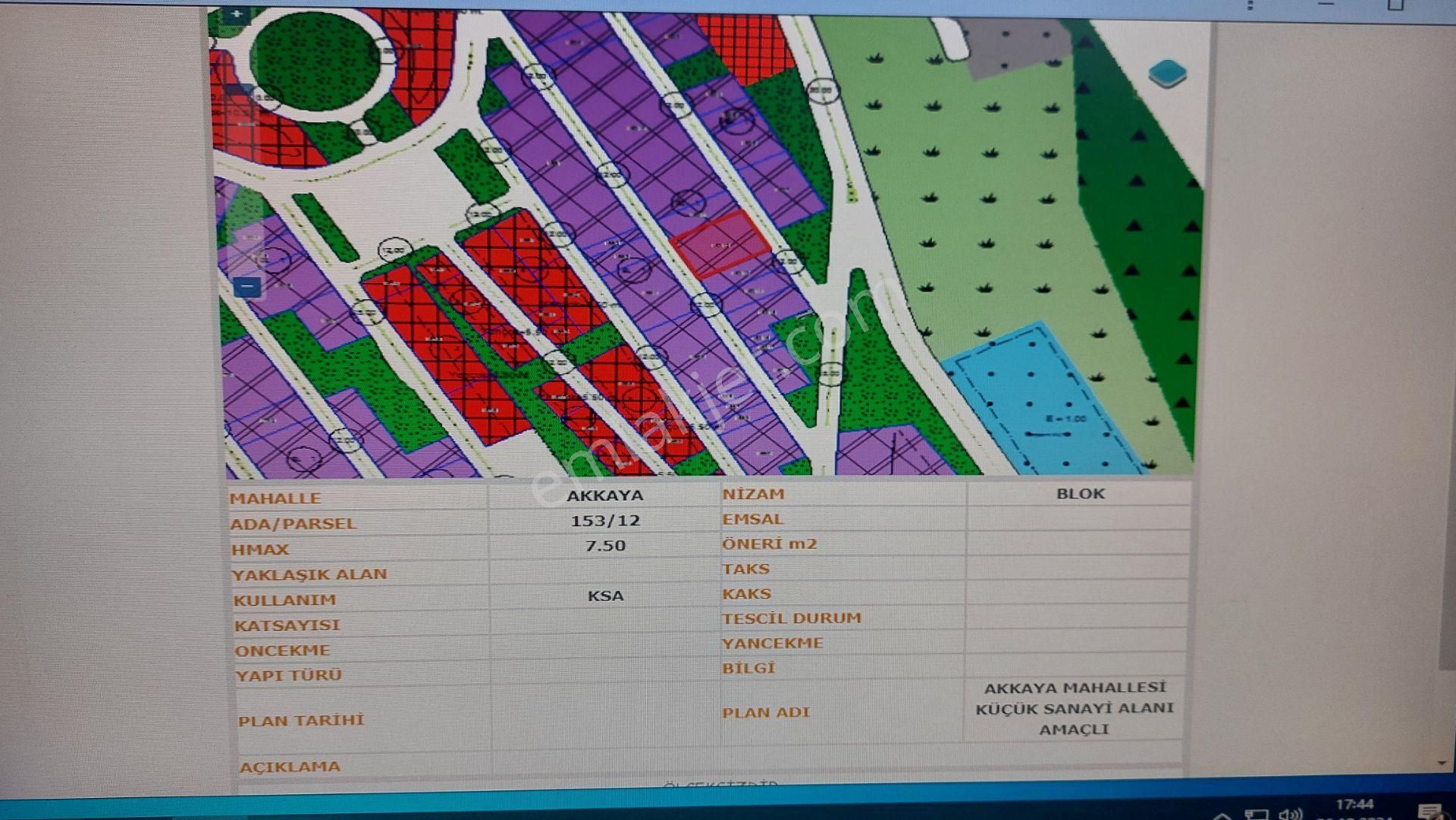 Menteşe Akkaya Satılık Ticari İmarlı Muğla Merkez Akkaya Yeni Sanayi Alanında 175.m2 Ticari İmarlı Arsa