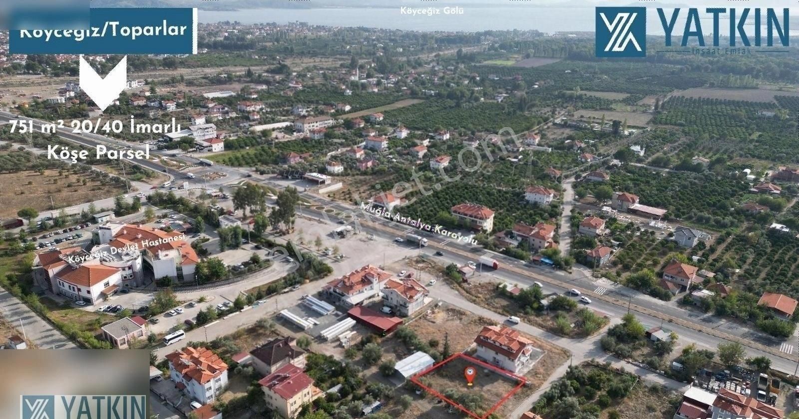 Köyceğiz Toparlar Satılık Konut İmarlı Köyceğiz Toparlar Mah. 20/40 İmarlı 751 M² Satılık Köşe Parsel