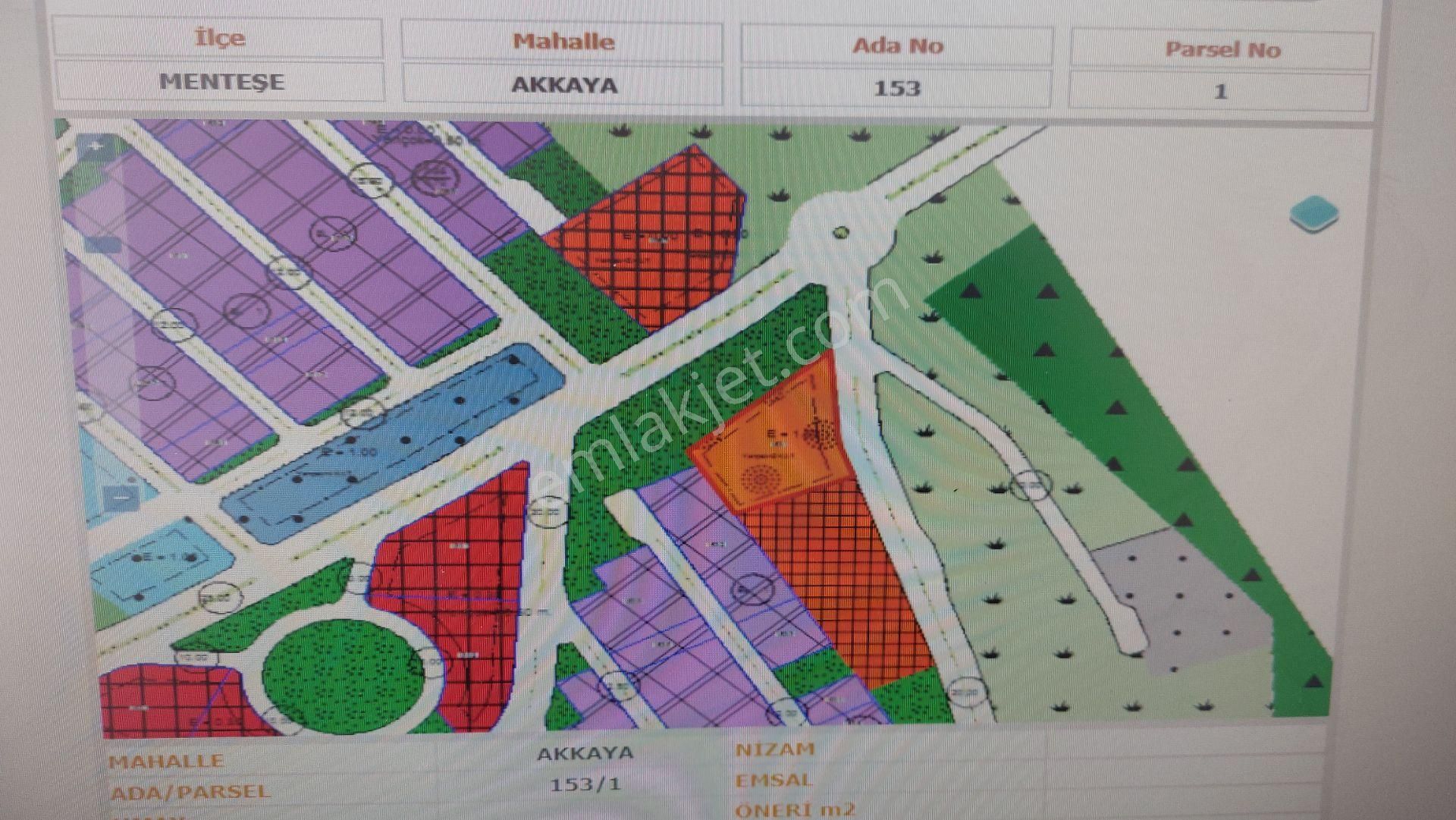 Menteşe Akkaya Satılık Ticari İmarlı Muğla Merkez Akkaya Küçük Sanayi Alanında 339.m2 Lik Otel İmarlı Arsa