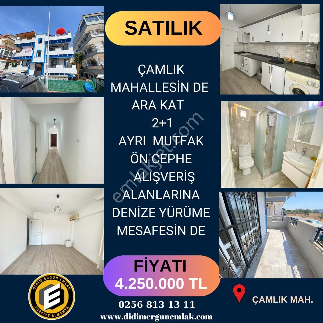 Didim Çamlık Satılık Daire Çamlık Mahallesin De Ara Kat Ayrı Mutfak 2+1 Satılık Daire ( Ek : 1231)