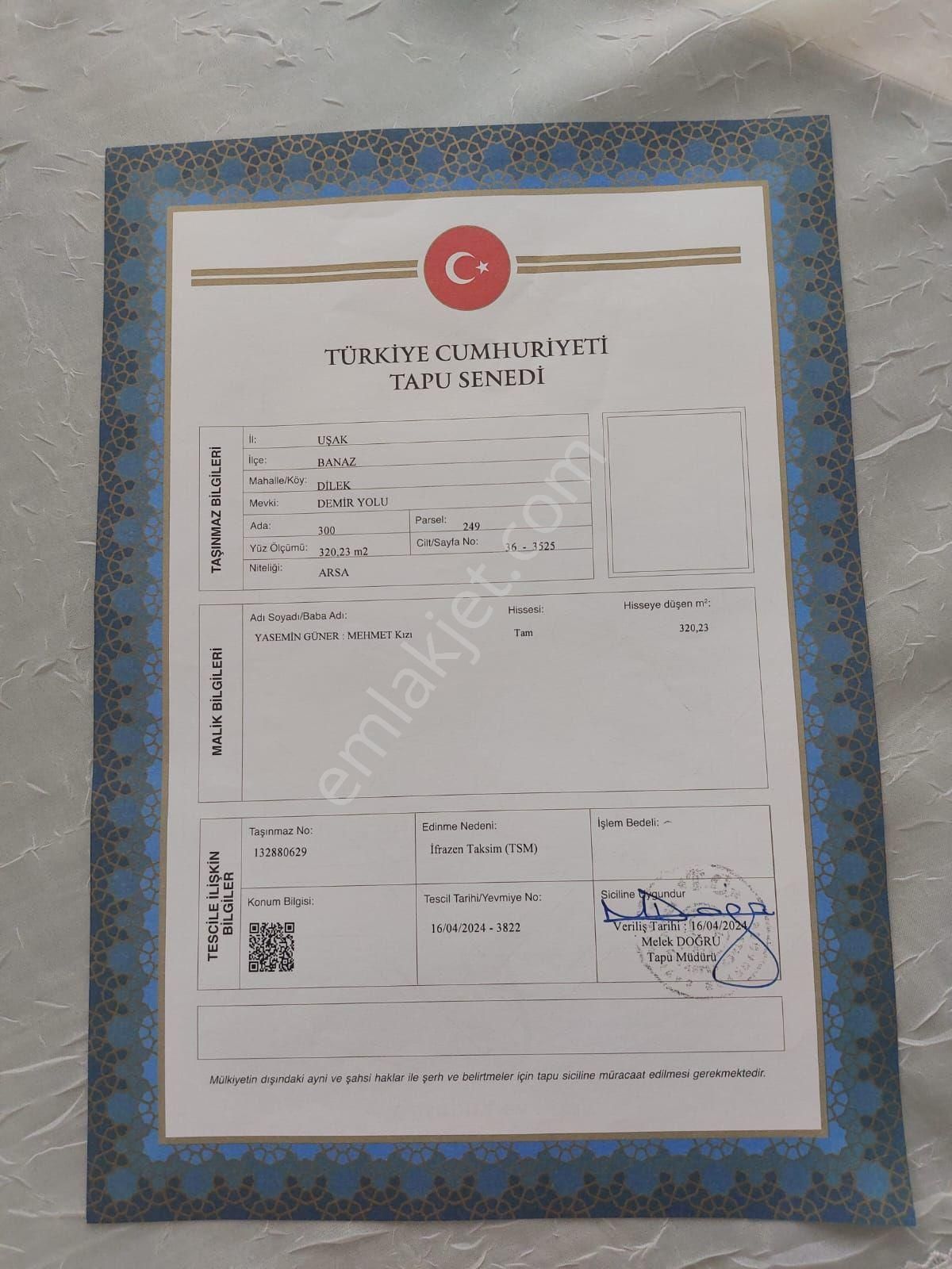 Banaz Dilek Satılık Konut İmarlı Şehir Merkezinde İmarlı Arsa