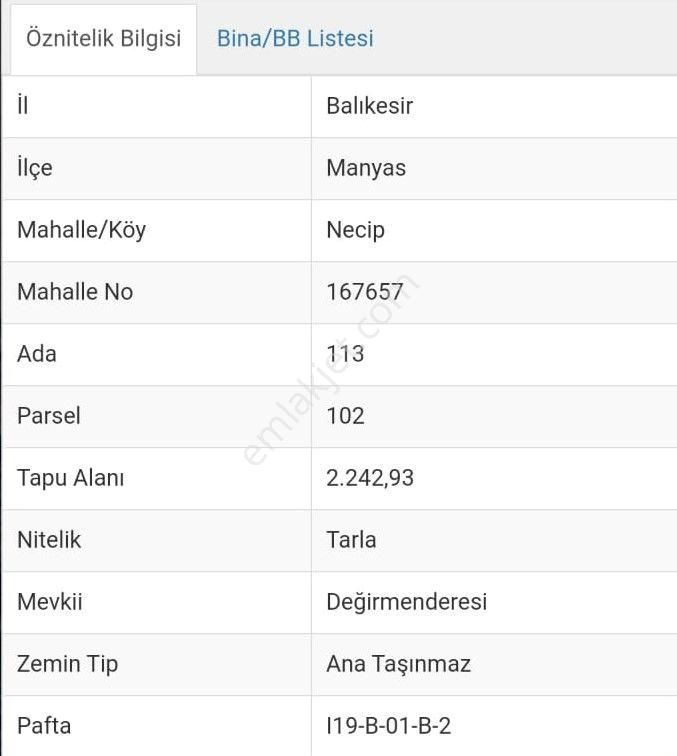 Manyas Necip Satılık Tarla Balıkesir Manyas Necip Mahallesi 2242 M2 Satılık Tarla