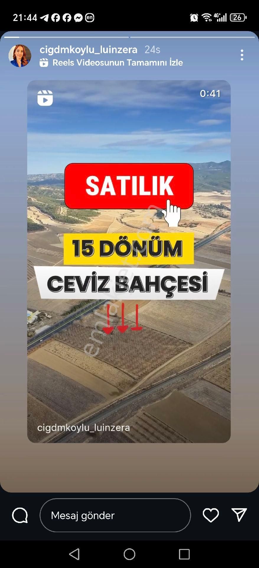 Bozkurt Alikurt Satılık Tarla Ankara Yoluna Sıfır 11 Yaşında Tam Verimli Ceviz Olup Etrafı Tel Örgülü Sondaj Ruhsatlı 15. 000m2